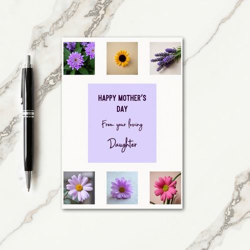 Purple Flowers Mothers Day Card