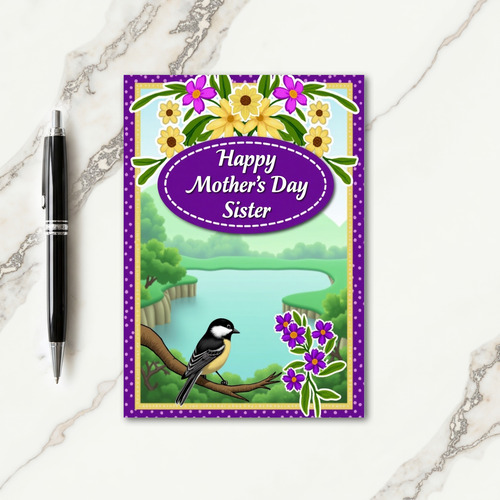 Purple Framed Mothers Day Card