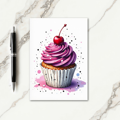 Purple Frosting Birthday Card