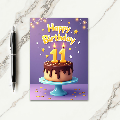 Purple Glow Birthday Card