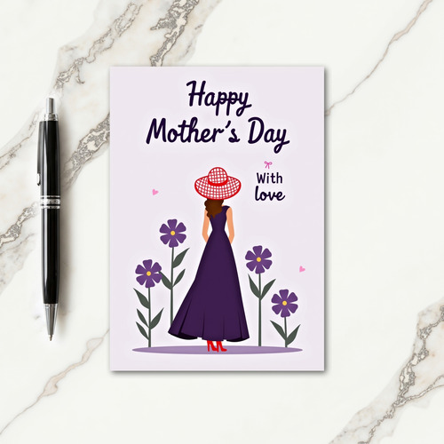 Purple Gown Mothers Day Card