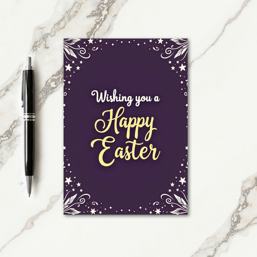 Purple Happy Easter Pattern Card