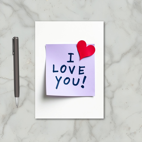 Purple I Love You Heart Card