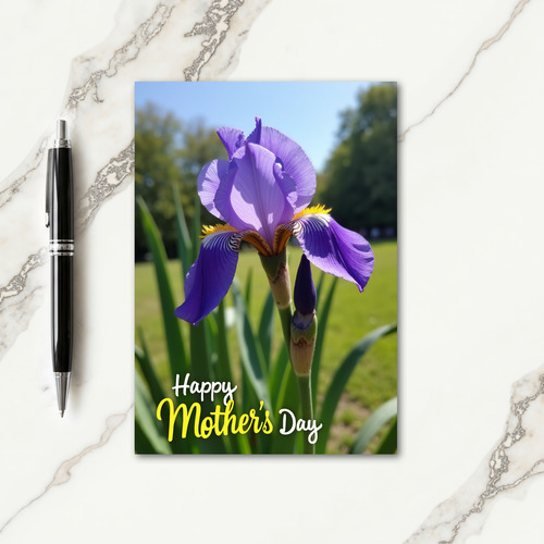 Purple Iris Mothers Day Card