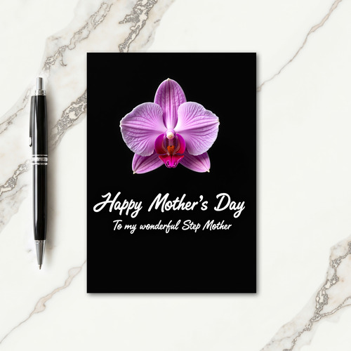 Purple Orchid Step Mothers Day Card
