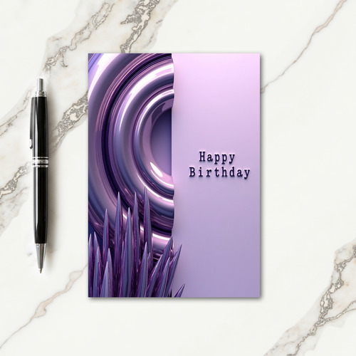 Purple Rings Birthday Card