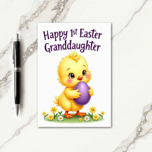 Purple Script Easter Card