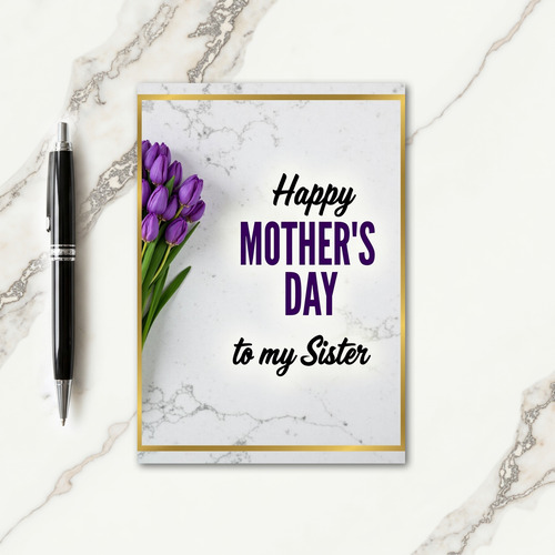 Purple Sister Mothers Day Card