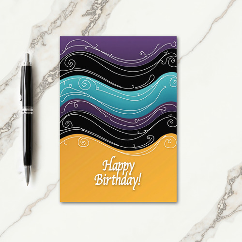 Purple Swirl Birthday Card