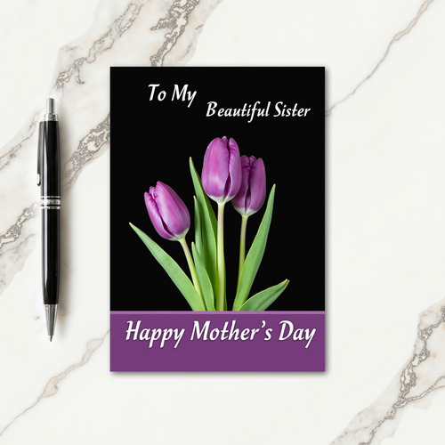 Purple Tulip Mothers Day Card