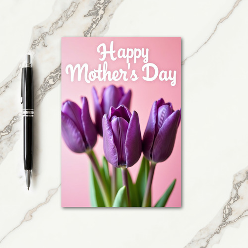 Purple Tulips Greeting Card