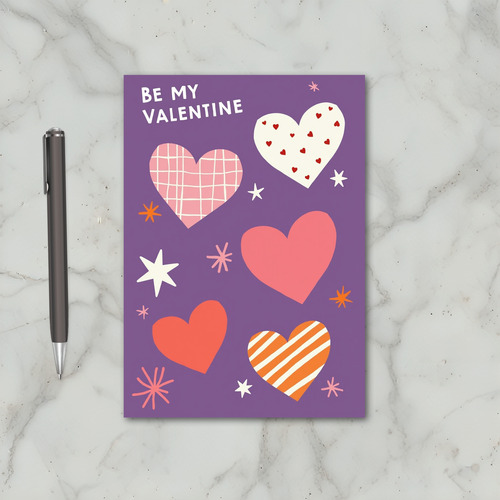 Purple Valentine Hearts Card