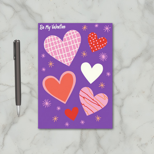 Purple Valentines Hearts Card