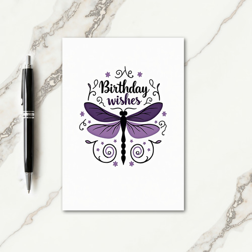 Purple Winged Birthday Card
