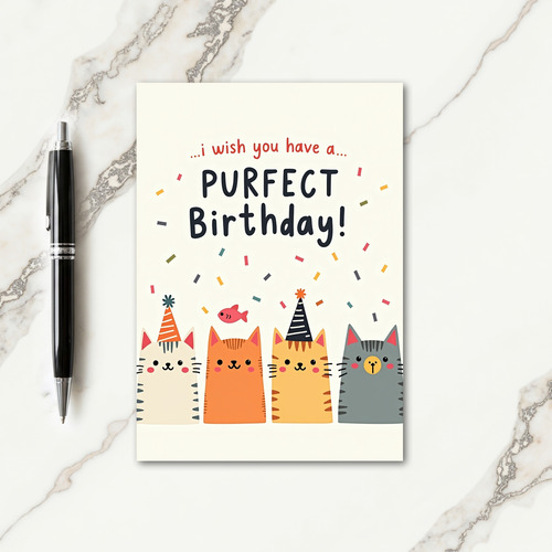 Purrfect Birthday Friends Card