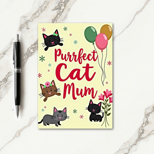 Purrfect Cat Mum Design Card