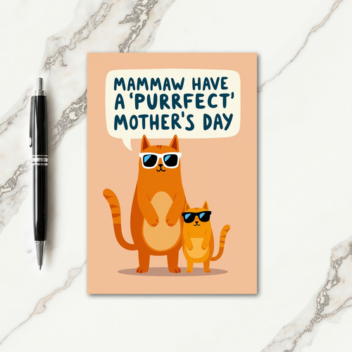 Purrfect Mammaw Day Art Card