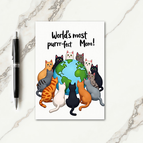 Purrfect Moms Earth Day Card
