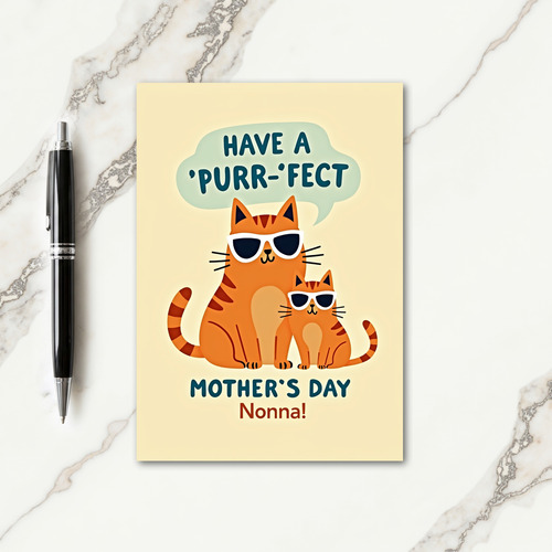 Purrfect Nonna Mothers Day Card