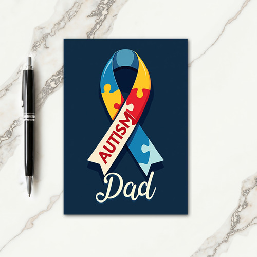 Puzzle Piece Dad Support Card