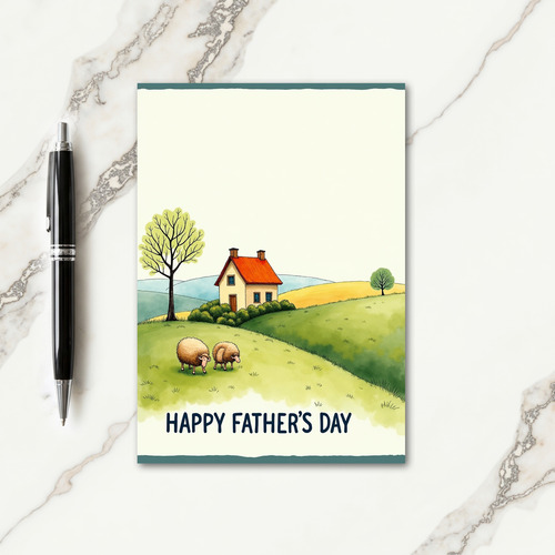 Quaint Cottage Fathers Day Card