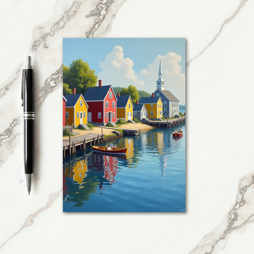 Quaint Fathers Day Scene Card