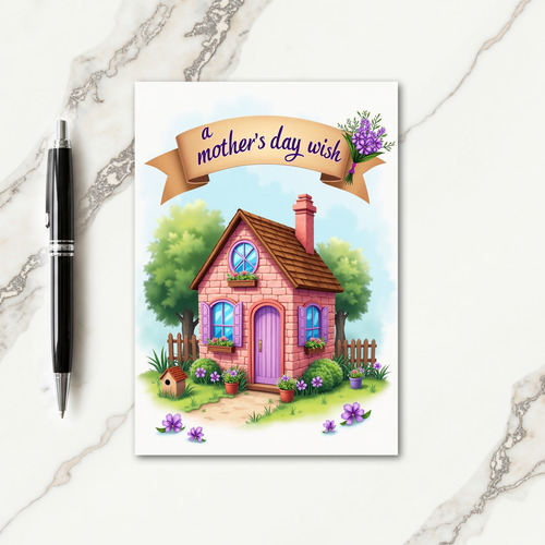 Quaint Mothers Day Cottage Card