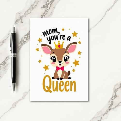 Queen Mom Fawn Illustration Card