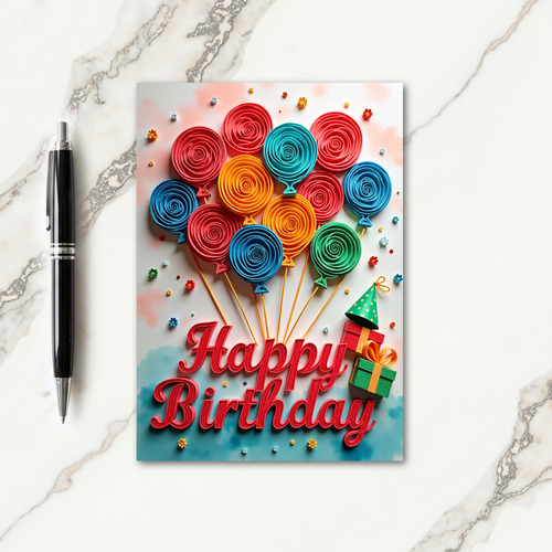 Quilled Birthday Spheres Card