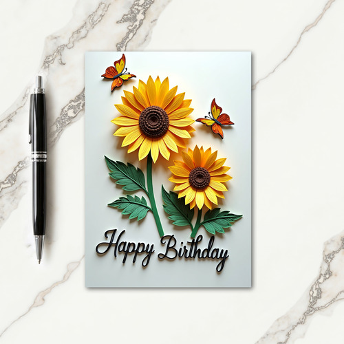 Quilled Floral Birthday Card