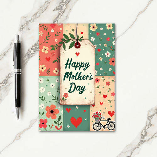 Quilted Flowers Mothers Day Card