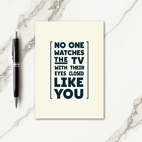 Quirky Tv Watching Fathers Day Card