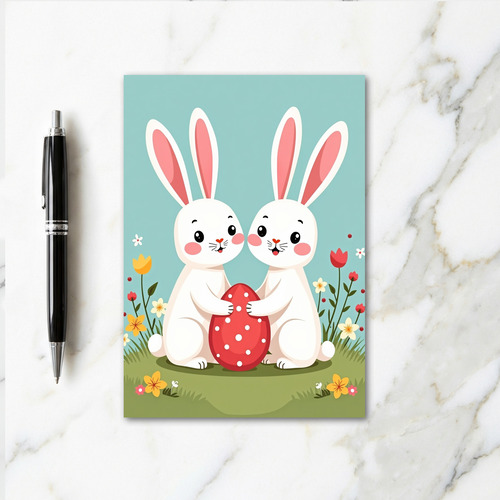 Rabbit And Egg Celebration Card