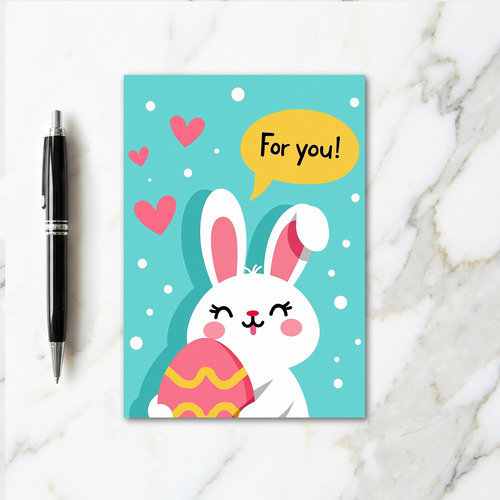 Rabbit And Egg For You Card