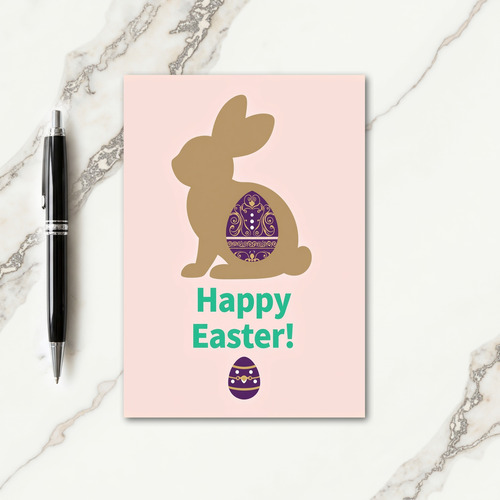 Rabbit And Egg Holiday Card