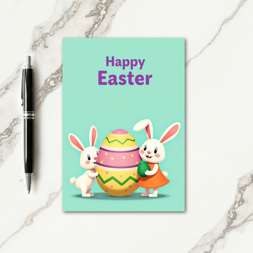 Rabbit And Egg Pattern Card