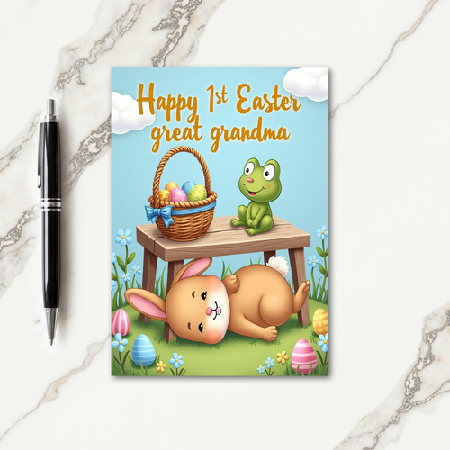 Rabbit And Patterned Egg Card
