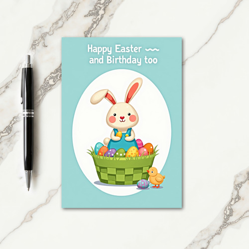 Rabbit And Patterned Ovals Card