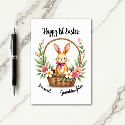 Rabbit Basket Easter Card