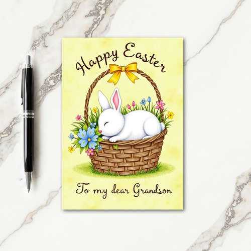 Rabbit Basket Springtime Card