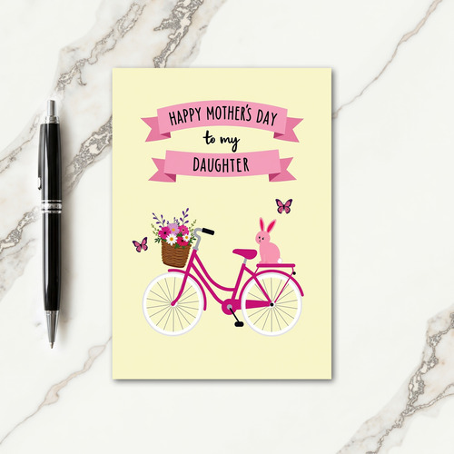 Rabbit Bicycle Mothers Day Card