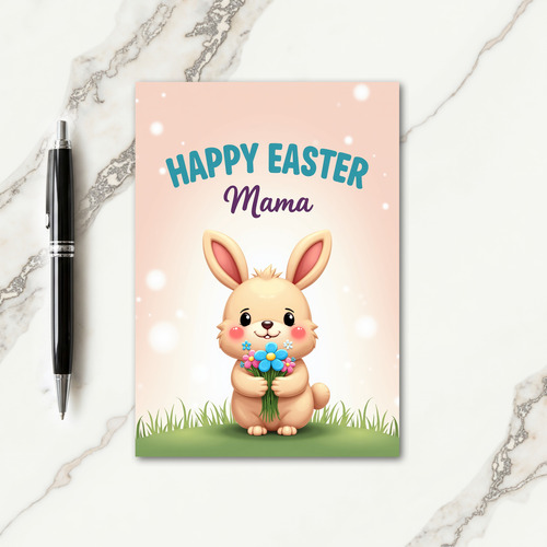 Rabbit Blooms Greeting Card