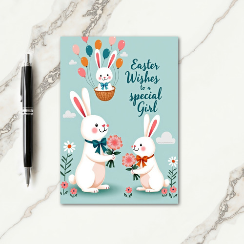 Rabbit Blooms Springtime Card