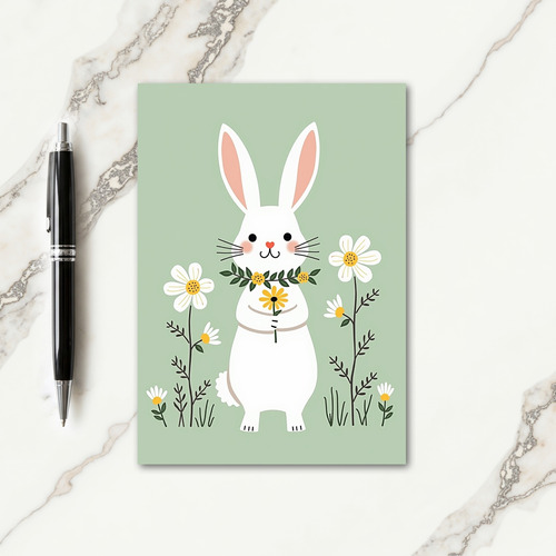 Rabbit Bouquet Springtime Card