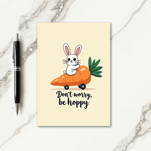 Rabbit Carrot Ride Message Card