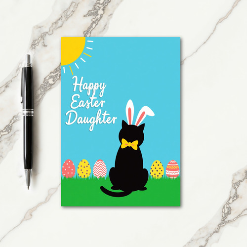 Rabbit Cat Easter Pattern Card
