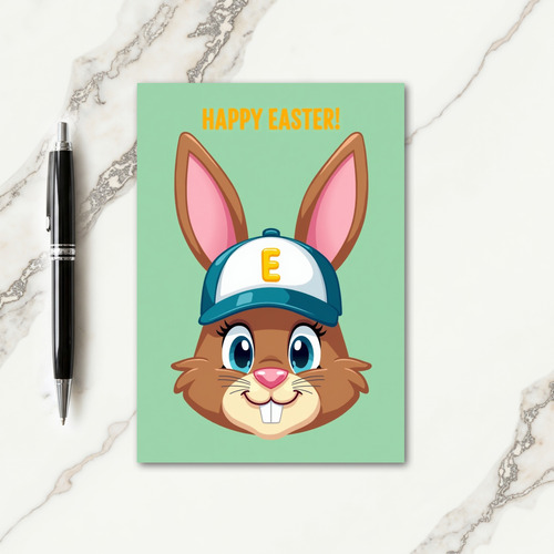 Rabbit Easter Baseball Cap Card