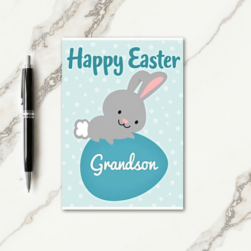 Rabbit Easter Grandson Card