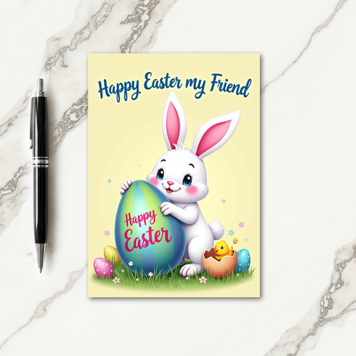 Rabbit Egg Happy Easter Day Card