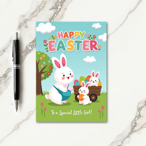 Rabbit Egg Pattern Springtime Card